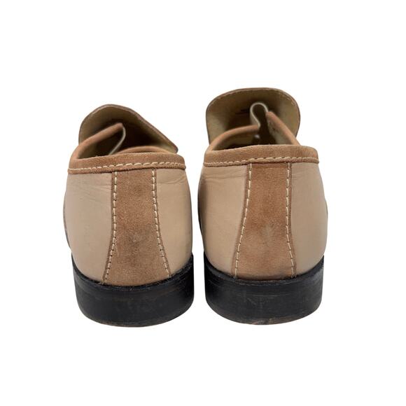 Free People Brady Loafers Beige Leather Suede Shield Slip On Flats Size 39 - Picture 6 of 11